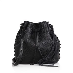 Rebecca Minkoff Black Studded Leather Bucket Bag
